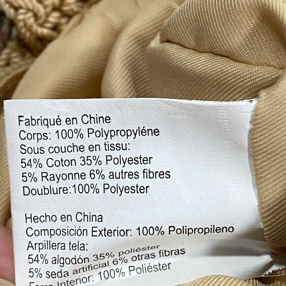 The Sak Womens Crocheted gold metallic underlay Crossbody Bag Beige beach boho - Picture 8 of 14